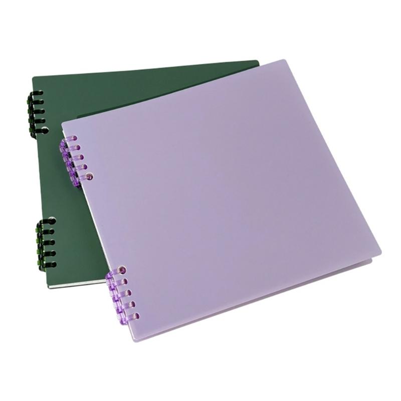 Binder Notebook Refillable 10 Hole Pre-Punched Binder Journal Notebook 120 Pages Gridded for Noting Planning Journaling