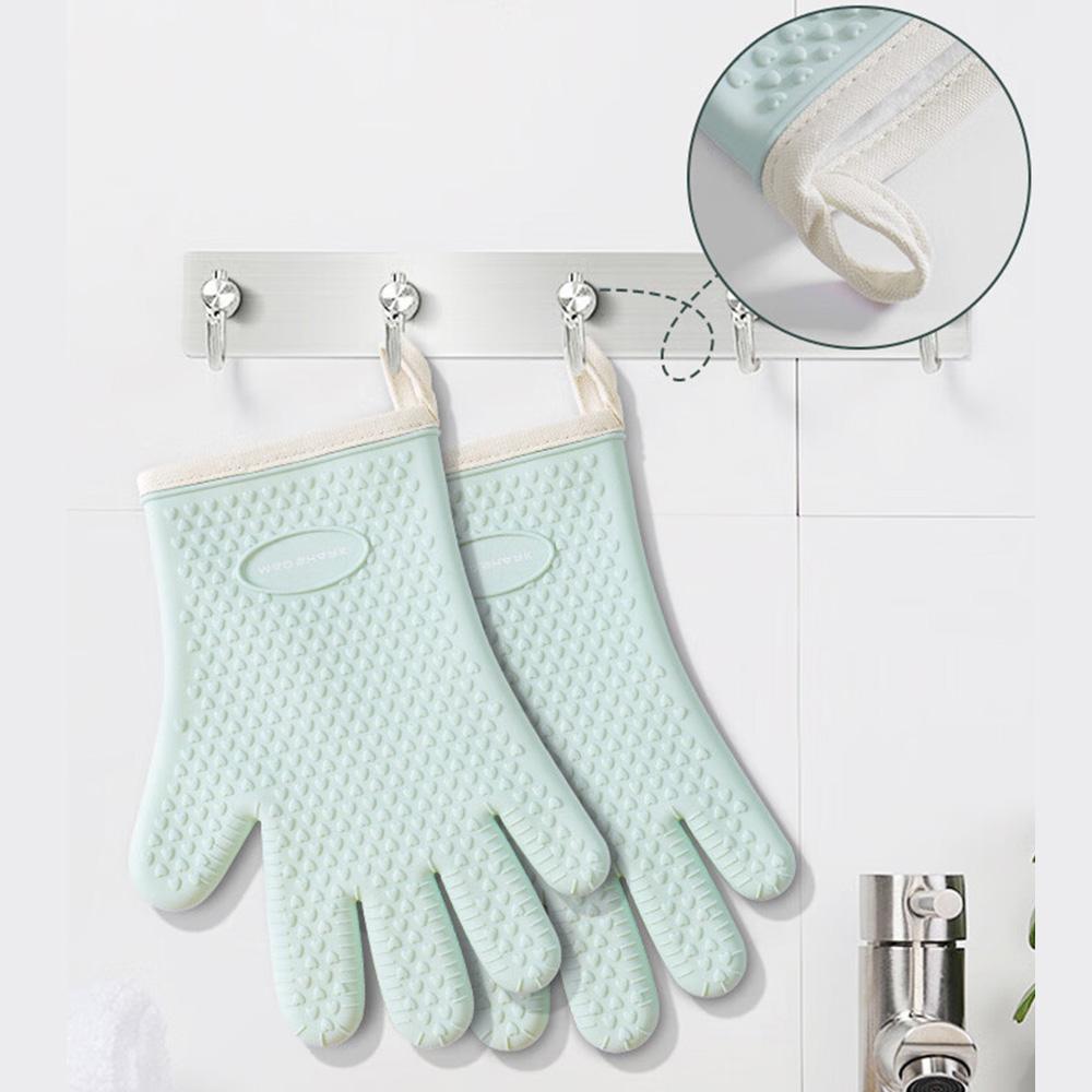 Mănuși de Silicon Îngroșate Anti-opărire Rezistente la Căldură Mănuși pentru Copt cuptor cu Microunde Mănuși pentru Grătar Mănuși Anti-alunecare Mănuși Izolatoare Termic