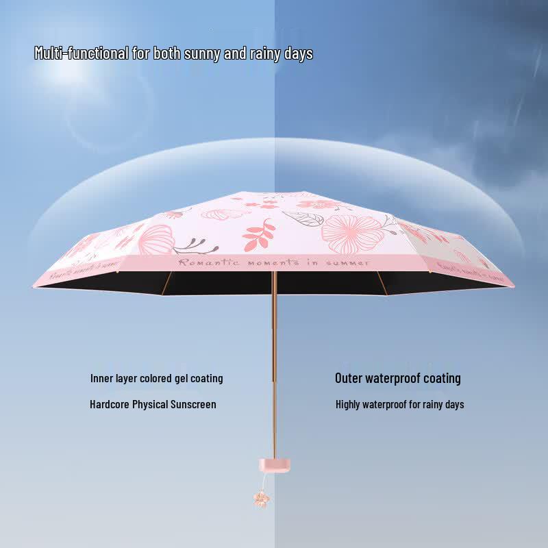 Xu Qing Mini Ultra-light Five-Fold Pocket Umbrella (2-Pack)