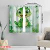 2pcs,2D Plane Printing Popular Curtains Dino Smile Polyester Easy Install (without Rod) Festive for Kitchen, Bedroom & Living