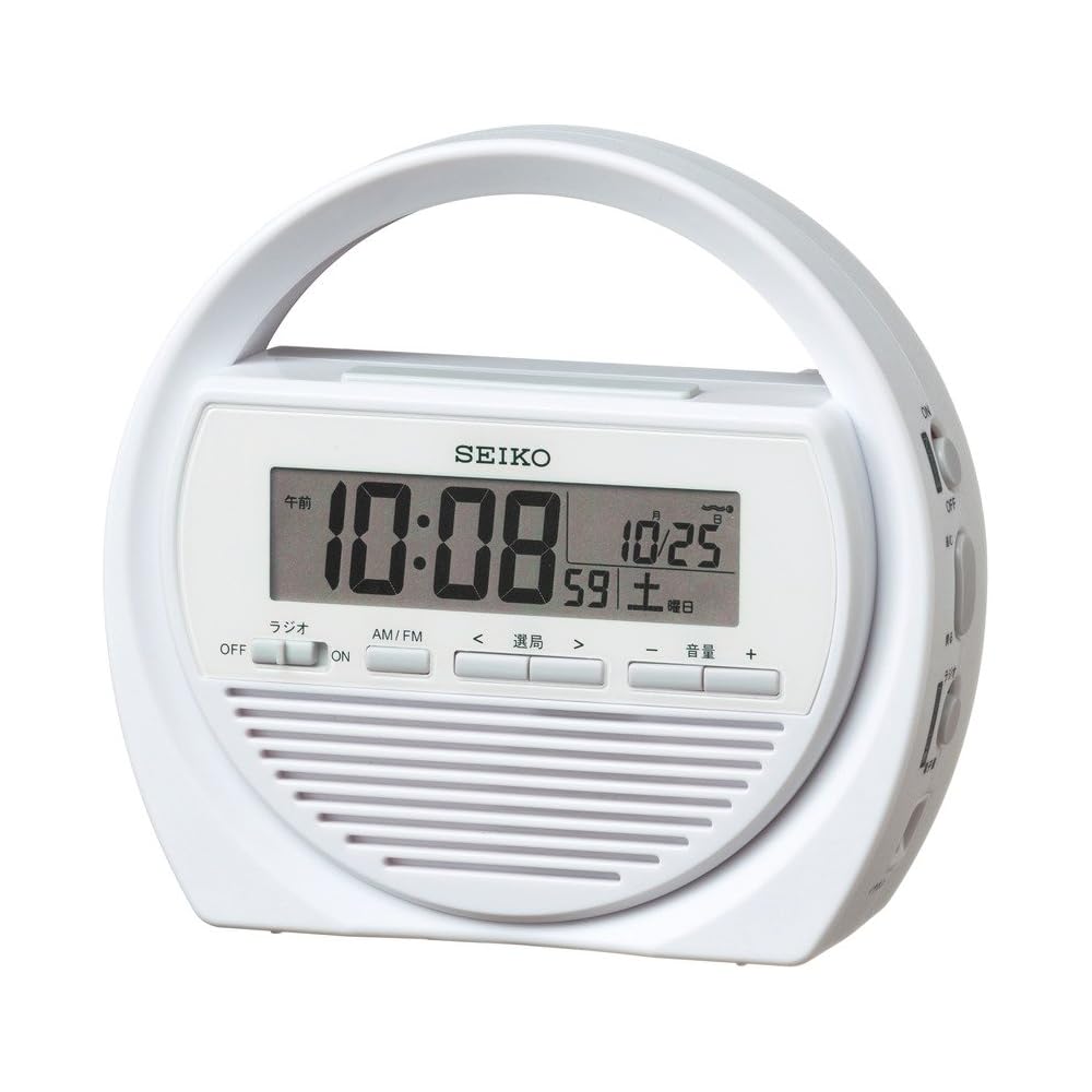 Seiko Clock Alarm Clock, Emergency Clock, Radio-Controlled Digital Clock, Hand-Crank Charging, Radio, LED Flashlight, Emergency Buzzer, Mobile Phone C