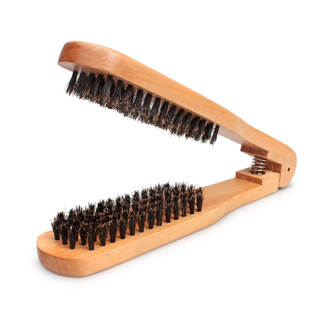 Professional Double-Sided Hair Brush Comb Wooden Anti-static Hair Splint Comb Hairdressing Plywood Straightening Styling Brush