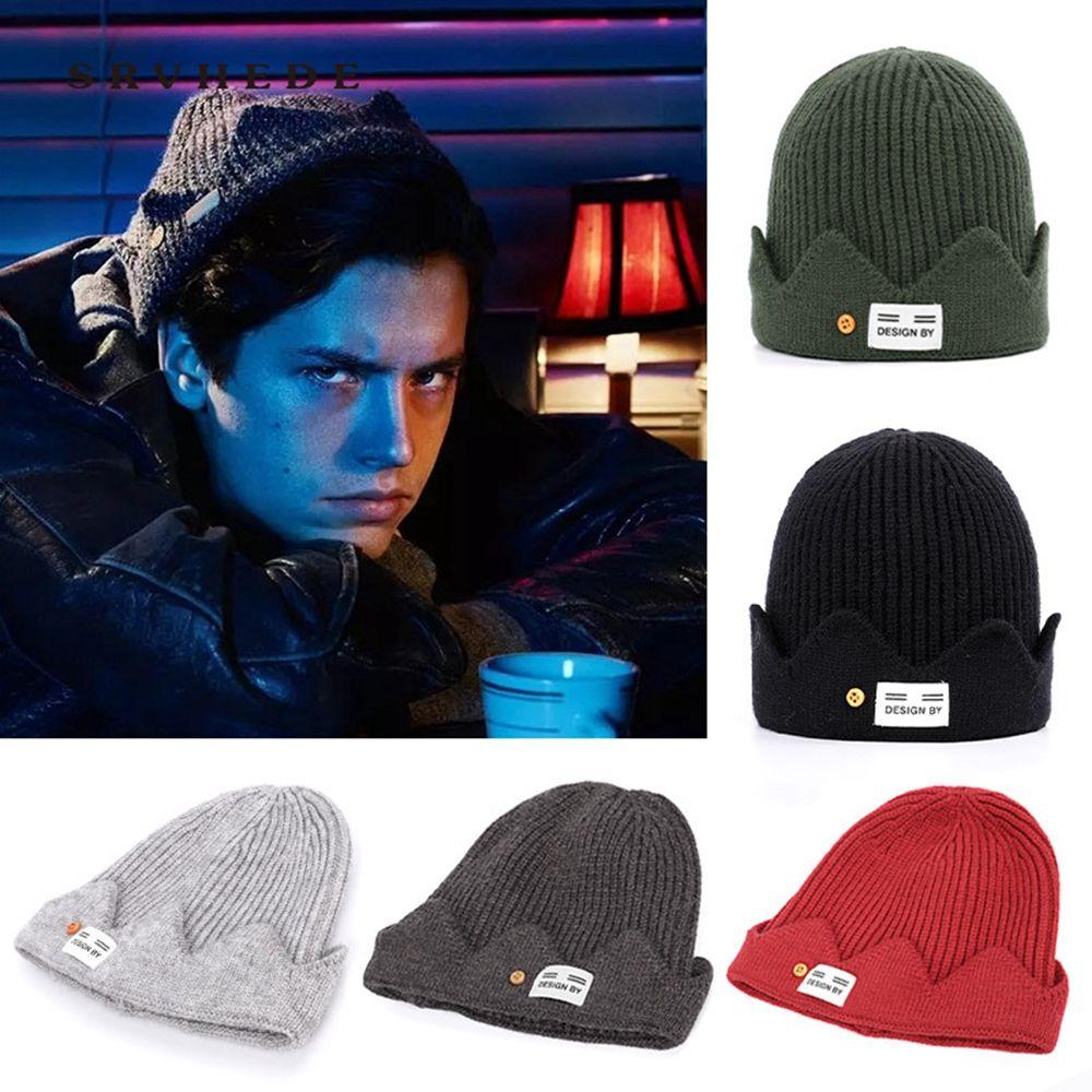 Cute Cosplay Crown Warm Ski Hats Cloth Tag Men Beanies Cap Knitted Hat Wool Hat Korean Style Caps