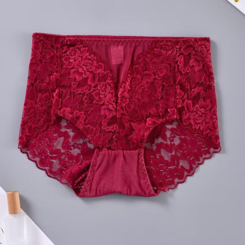 

Женское нижнее белье больших размеров с кружевными треугольными чашечками и средней посадкой — подходит для людей весом до 280 фунтов 4XL красный