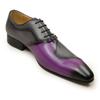 Fashion Men Leather Shoes High Quality Oxford Lace Up Side Metal Buckle Gray Purple Color Matching Handmade Business Office Formal Shoes