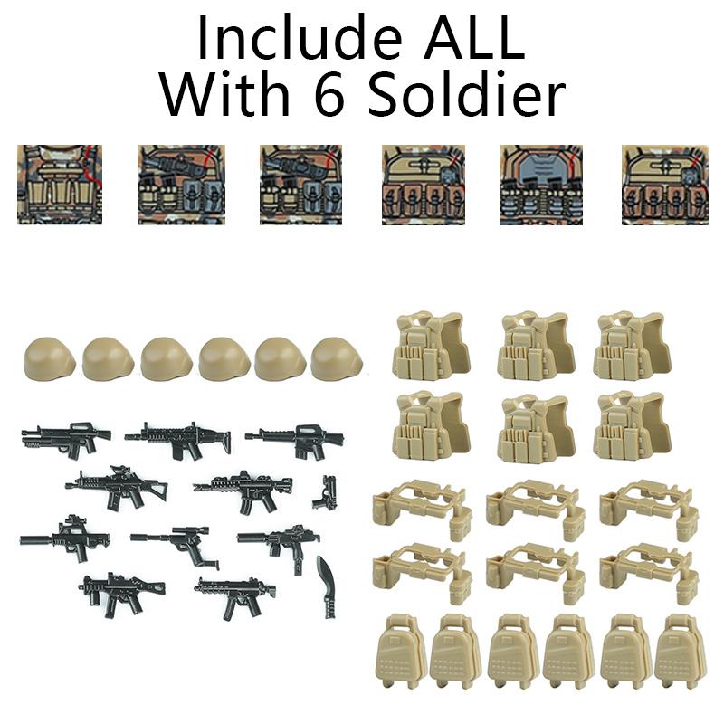City SWAT Ghost Commando Figures Special Forces Building Blocks Modern Army Soldier Police Military Weapon Bricks Toys For Kids