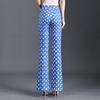 Plus Size Slimming Polka Dot Mid-Waist Flare Pants - Versatile Summer Casuals