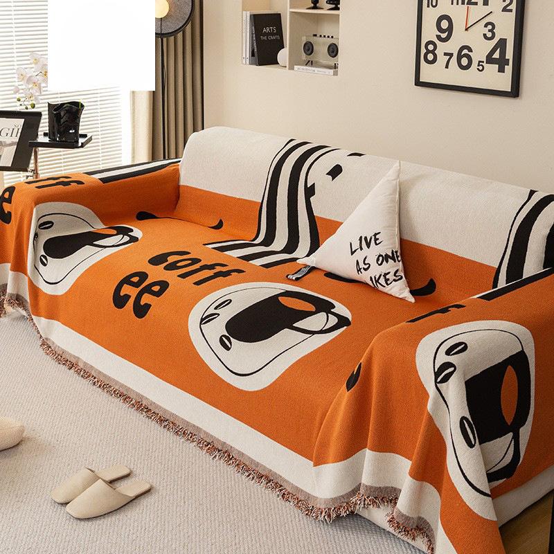 Cartoon Sofa Cover Towel Anti-Scratching Ins Style Four Seasons Universal All-Inclusive Non-Slip Sofa Cover Universal Dust Cover
