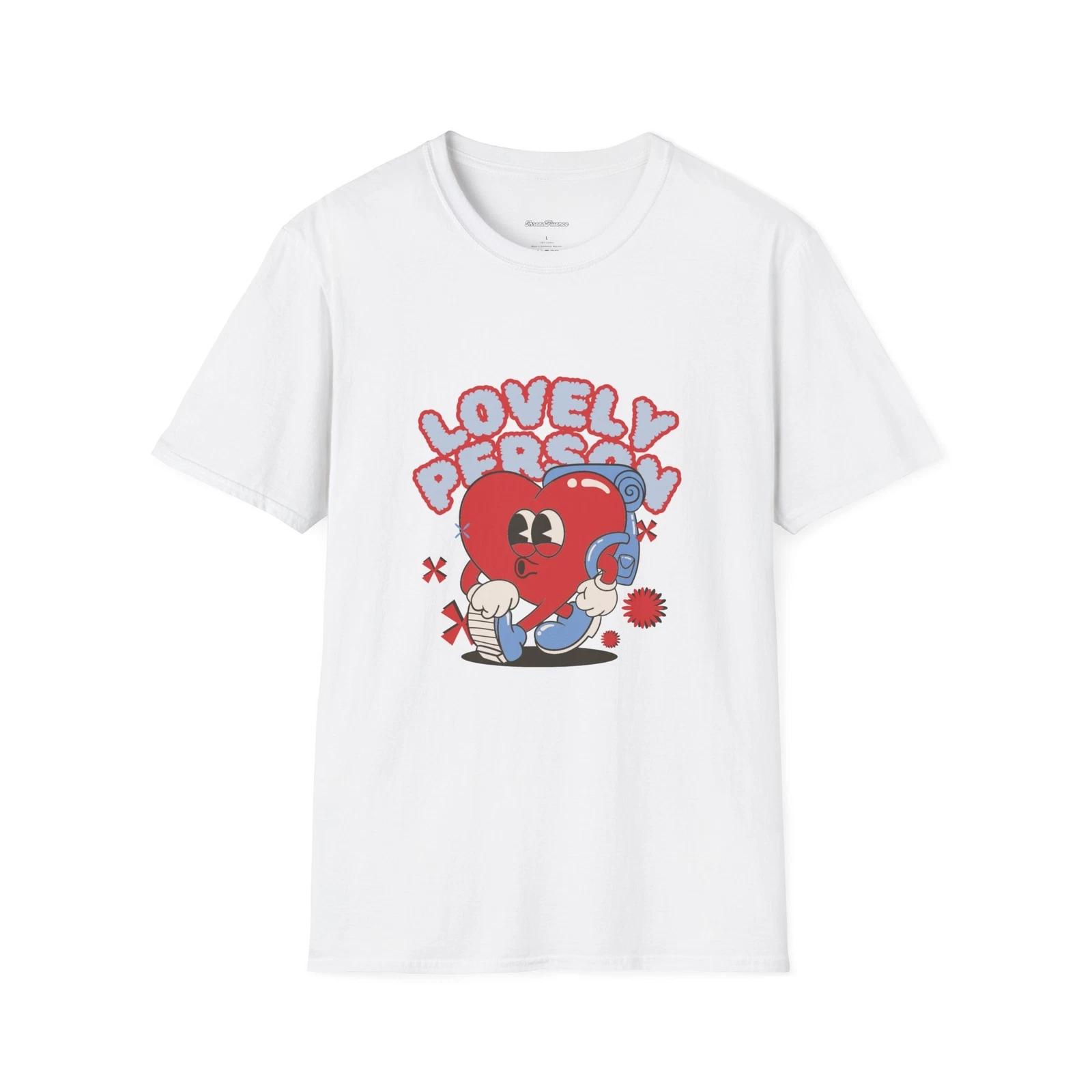 Lovely person Heart Unisex T-Shirt, Cute Valentine s Day Tee, Softstyle Love 3XL