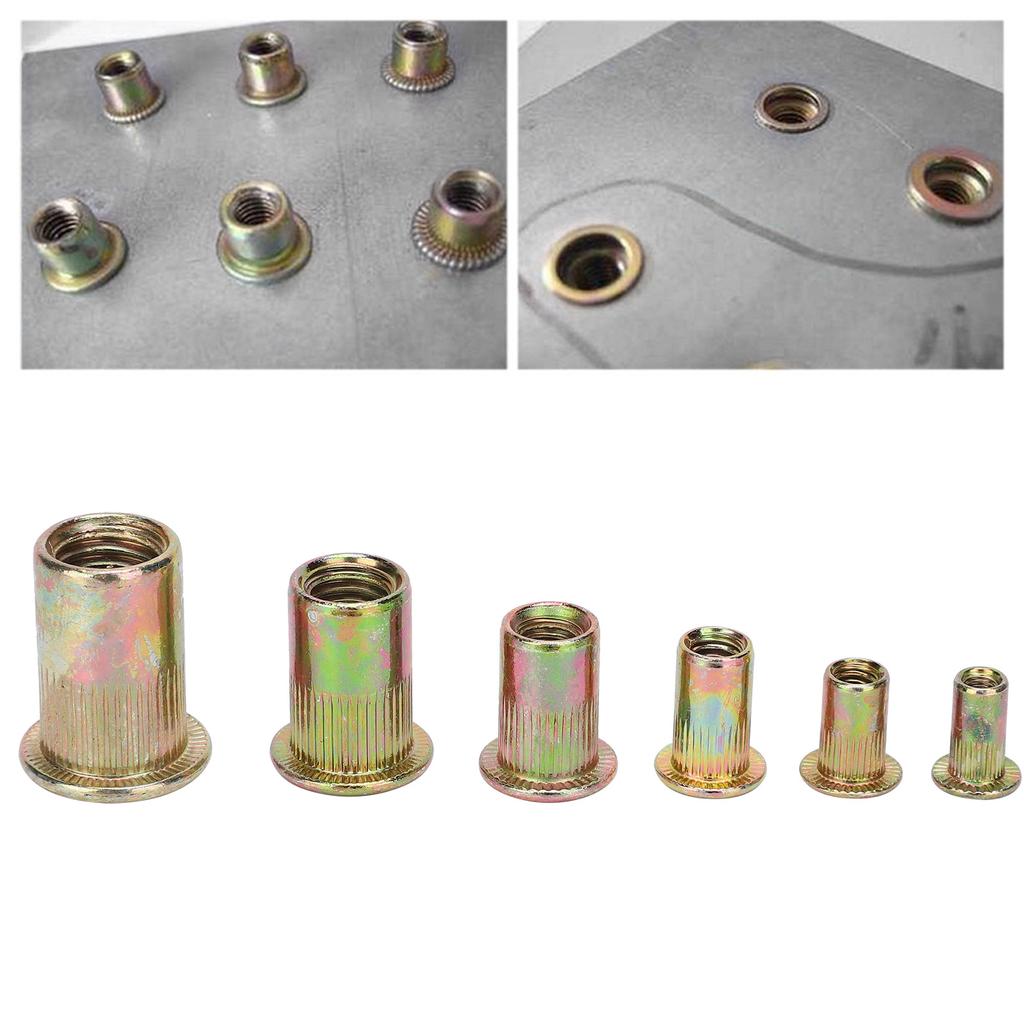 150pcs Galvanized Rivet Nut Set Mixed Insert Fastener Rivet Nut Threaded Hardware Parts