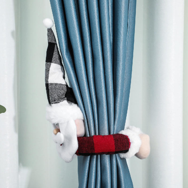 Christmas Curtain Buckle Tieback Doll Cute Santa Snowman Creative Curtain Hold Back Fastener Holiday Home Window Decoration