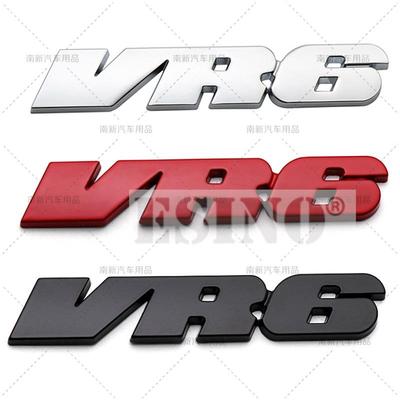 AABIN1 Car Styling 3D VR6 Metal Chrome Zinc Alloy Emblem Body Badge Sticker for Golf R32 Passat CC R36 GT Touareg Phaeton
