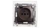 Simon 54 Splashproof Socket with Cover IP44 Transparent Flap Matt Gold Dgz1Bz.01/44A