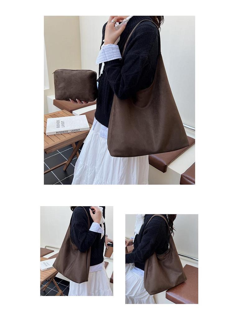 Retro Large Capacity One-Shoulder Underarm Tote Bag - Versatile Women's High-End Fashion Commute Accessory