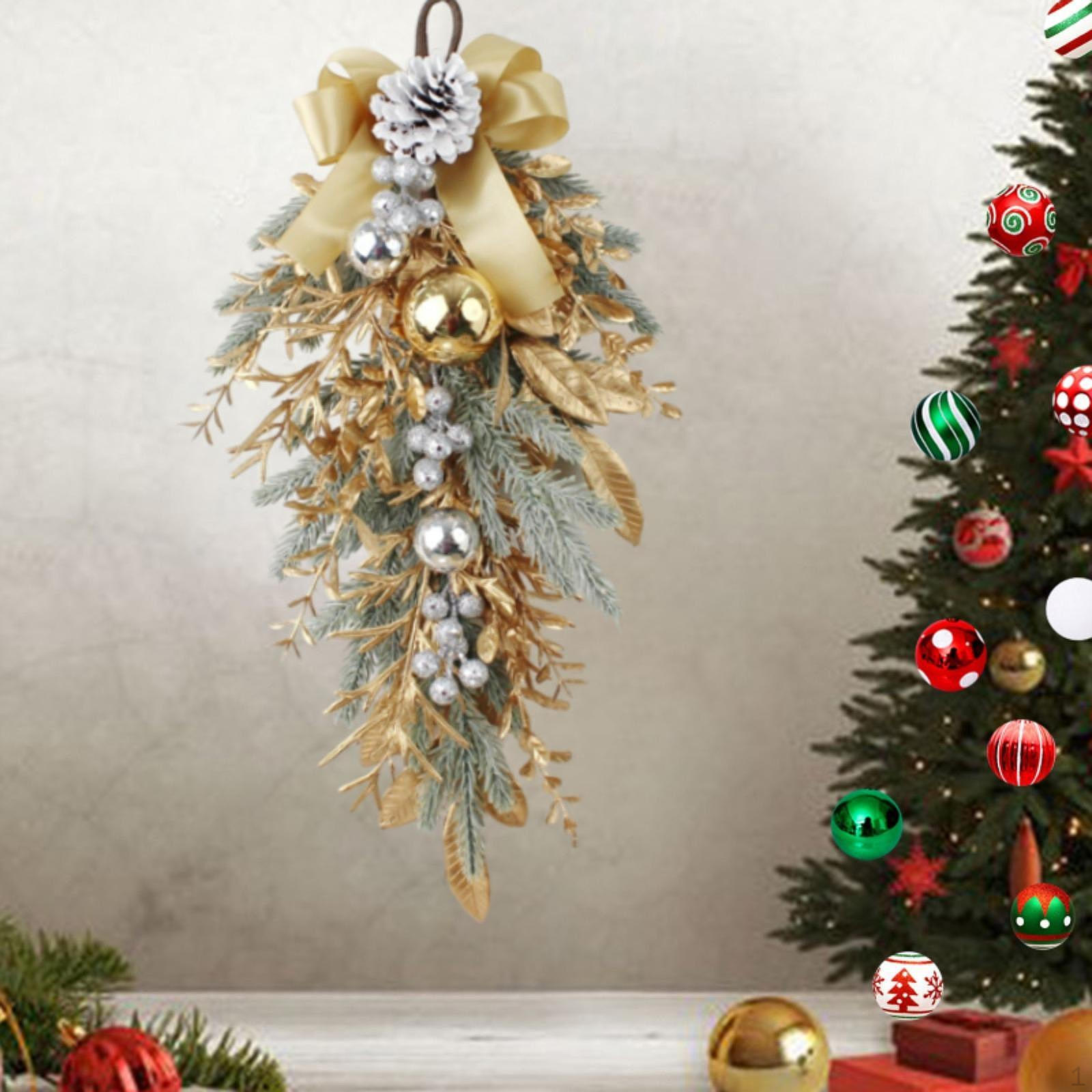 

Рождественский венок для украшения входной двери, рождественский висячий декор для дома Teardrop Swag 180cm