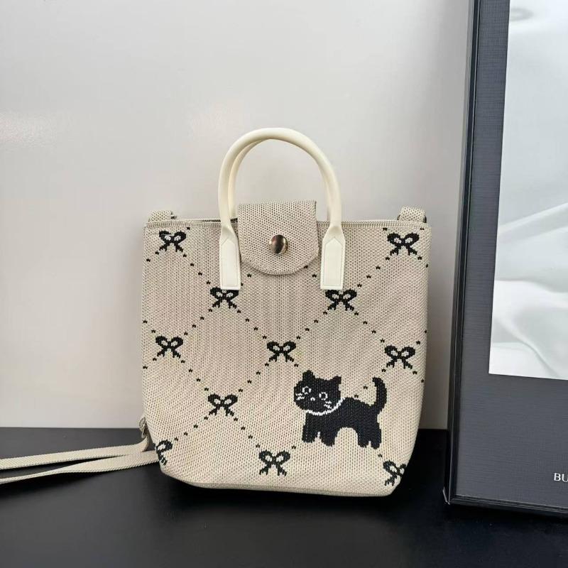 Premium new cute cartoon knitted mobile phone bag adjustable messenger handbag niche versatile dopamine bag