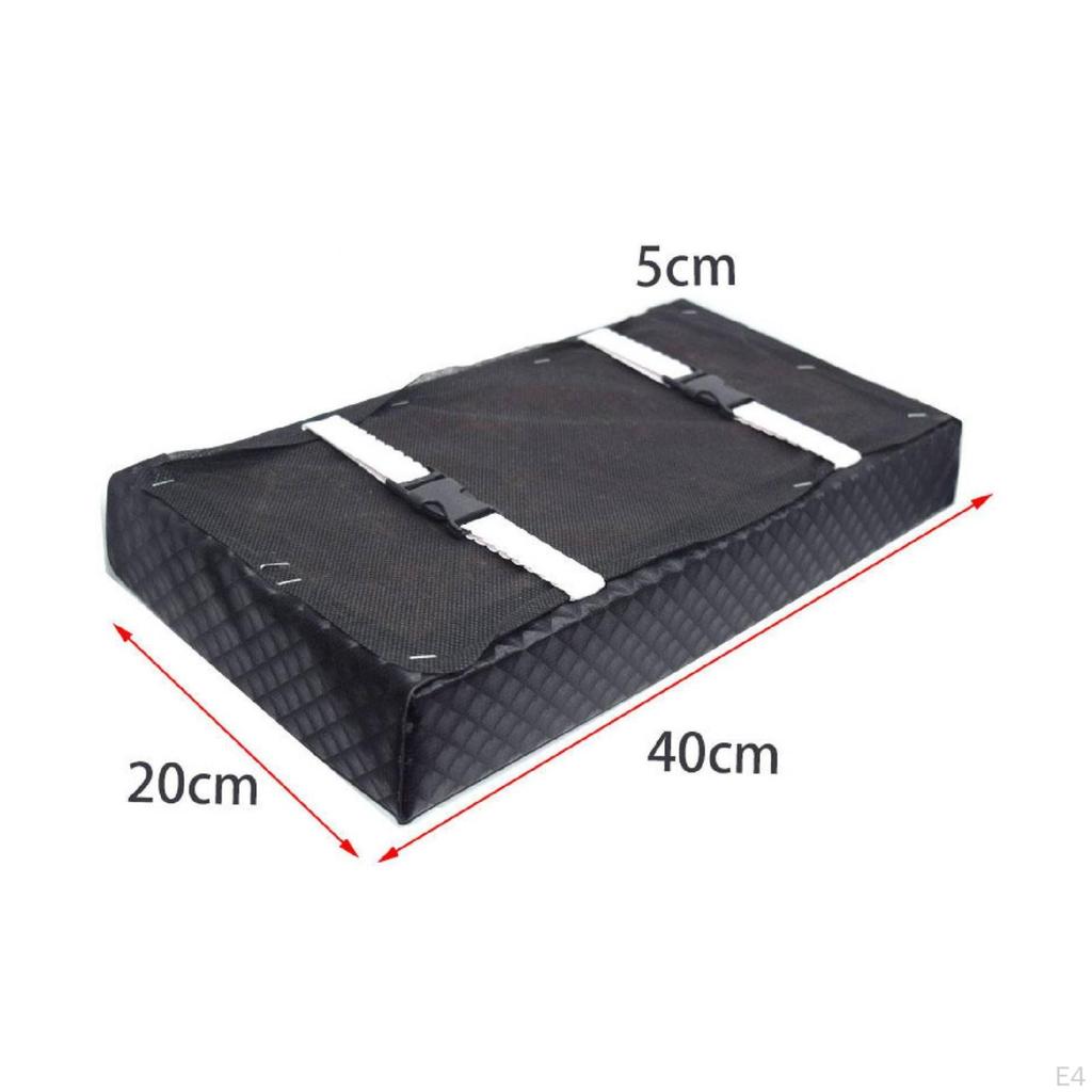 Motorcycle Rear Seat Cushion Padded Pad Rectangular for Passengers, Commuters,