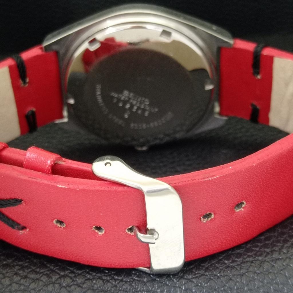 VINTAGE SEIKO 5 AUTOMATIC 6309A JAPAN MENS RED COLOR DIAL WATCH A701454-5 R206b-a701454