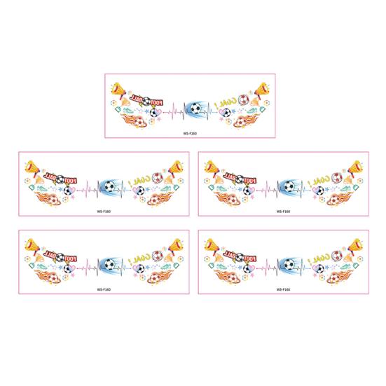 5Pcs Soccer Face Stickers for World Mug, Football Fan Temporary Tattoos, Waterproof Cheering Body Art Decals for Game Day