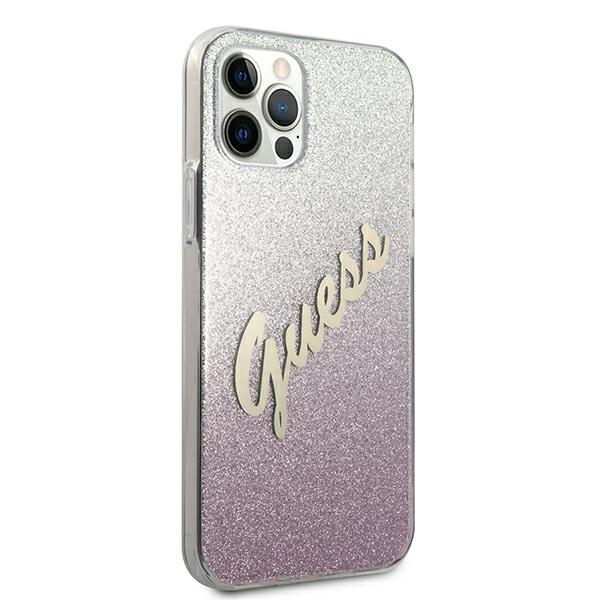 Guess Guhcp12Lpcuglspi Iphone 12 Pro Max6,7 Różowy/Pink Hardcase Glitter Gradient Script