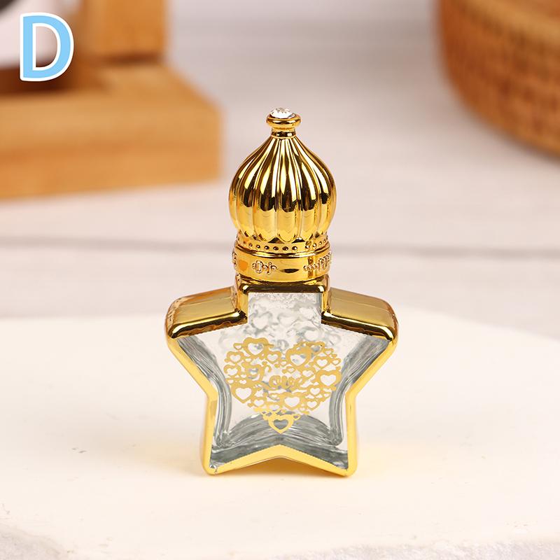 Mini Essential Oil Roller Bottle Crown Shape Perfume Bottling Portable Transparent Travel Electroplated Carve Glass Empty Bottle
