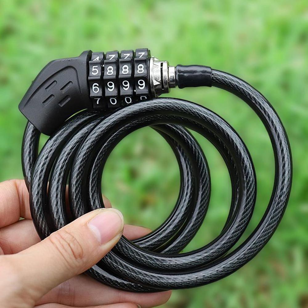 Cable Lock For Motorcycle Motorcycle Cable Lock 47Inches Security Lock Weatherproof Heavy Duty Motorcycle Lock Anti-Theft