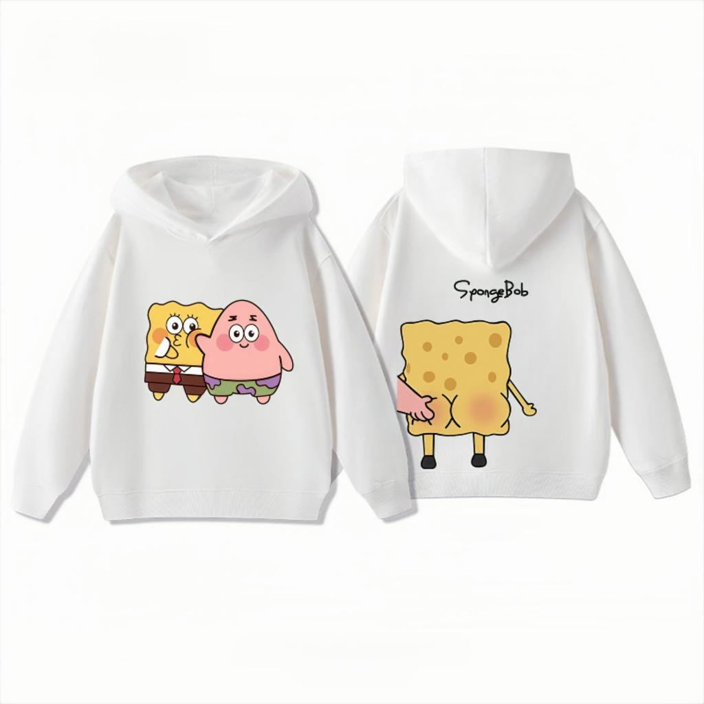 Potdemiel SpongeBob and Patrick Children's Hoodies 3-12Y, Sports Casual Cute, Autumn Winter Warm Hoodies