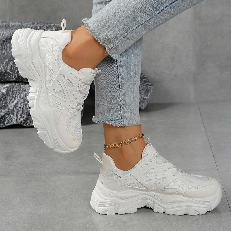 New Casual Platform Women Sneakers Round Toe Mesh Women Shoes Autumn Fashion Increased Breathable Comfortable Sport Tennis