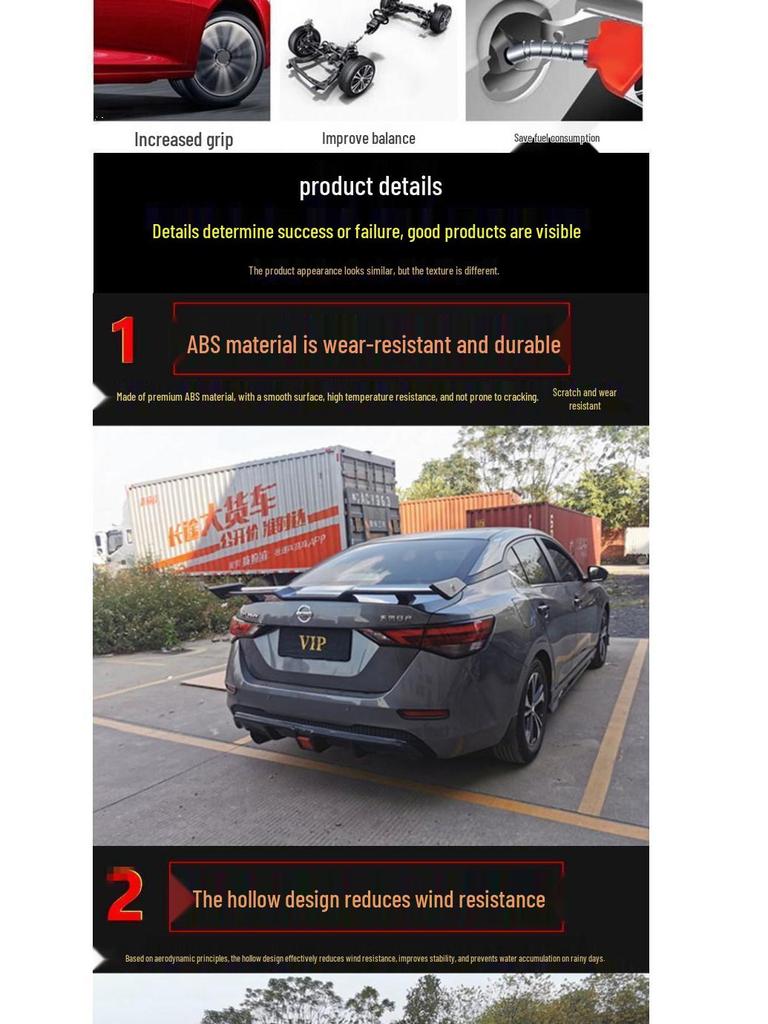 Universaler Seagull Sportwagen-Heckflügel - Ohne Bohren, Klebemontage