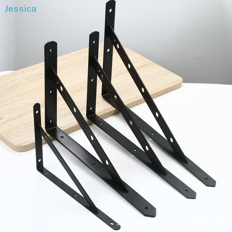 Heavy-Duty Black Metal Shelf Brackets – Wall-Mounted L-Shaped Supports For Floating Shelves In Kitchenliving Room Storage