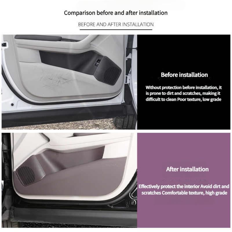 For BYD Song Plus DMI Seal U Sealion 6 Car Leather Anti Kick Pad Protects Car Door Panels Prevents Dirt Interior Modification