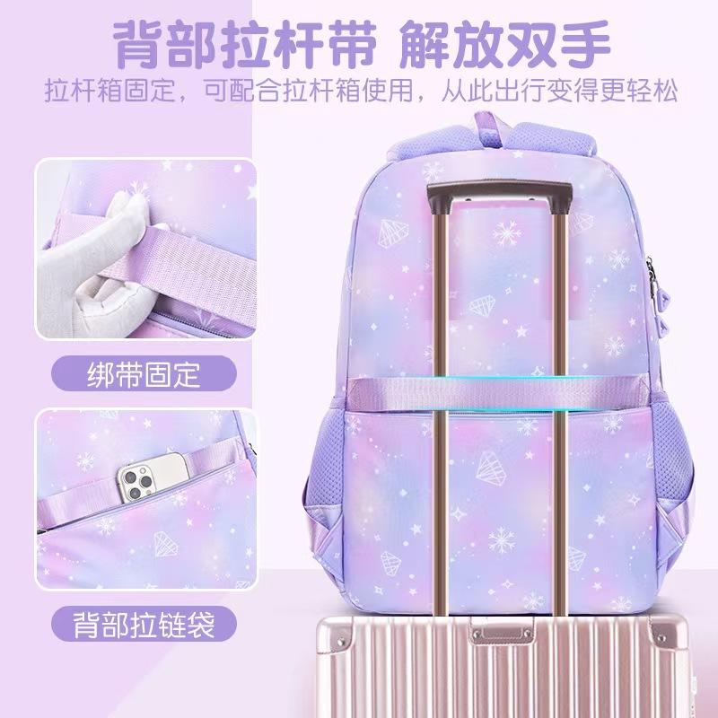 Elementary School Bag For Girls, Grades 1 To 6 For Girls, Large-Capacity Waterproof Three-Piece Backpack And Spine Bag.