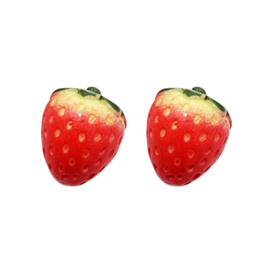 

Artificial Mini Strawberry Resin Figurine Simulation Tiny Strawberry Statues Lifelike Faux Fruits Bulk for DIY Crafts Cake Topper Home Office 2pcs