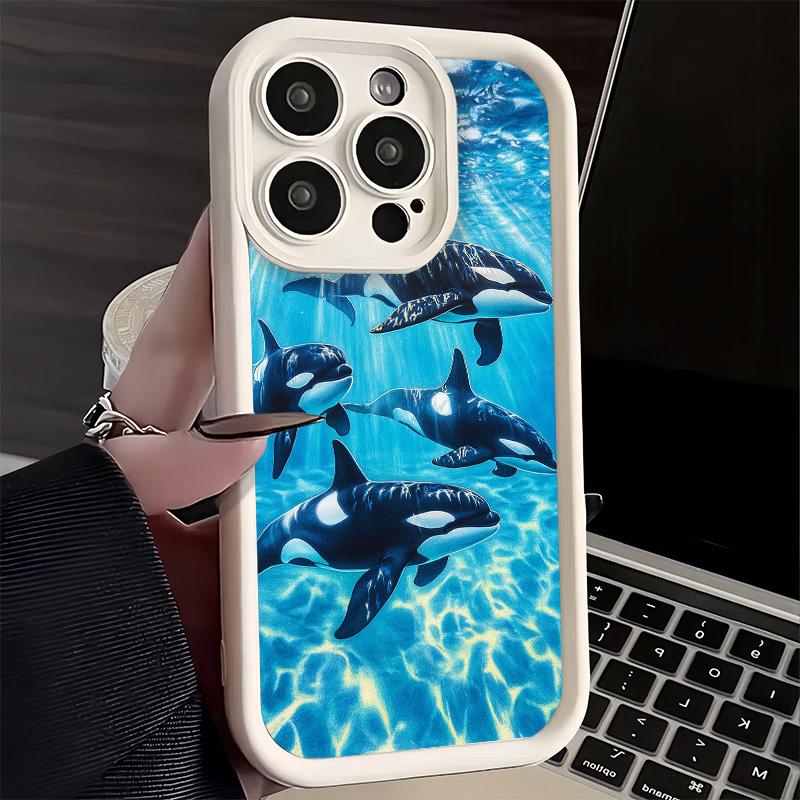 Phone Case for iPhone 17 Air 16E 15 16 Pro Max Orca Ocean Pattern Cover 14 Plus 13 12 Mini Soft Shell Silicone Fundas