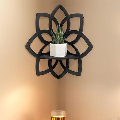 Flower Shape Corner Shelf, Storage Rack ,Wall Mounted Wood Floating Shelves for Home