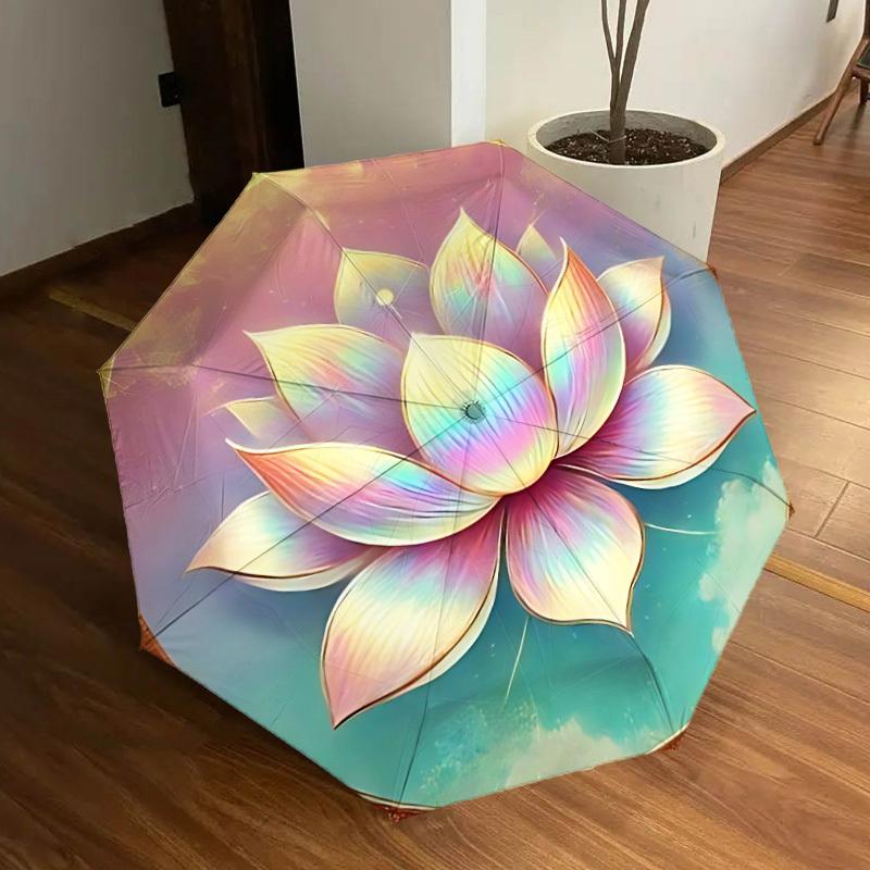 

1pc Lotus Flower Mandala Automatic Open/Close Umbrella, Formal Events - Ideal Gift for Family or Friends, Outdoor Accessory yy251211119