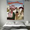 Wallace & Gromit Wall Hanging Printed Fabric Blanket Decorative Tapestries for Bedroom Living Room Home Decor