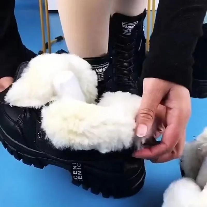 Fashion Shoes Fashion Winter Warm Women Black Casual Shoes Plus Velvet All-Match Sneakers Thick-Soled Cotton Fats Zapatillas Mujer