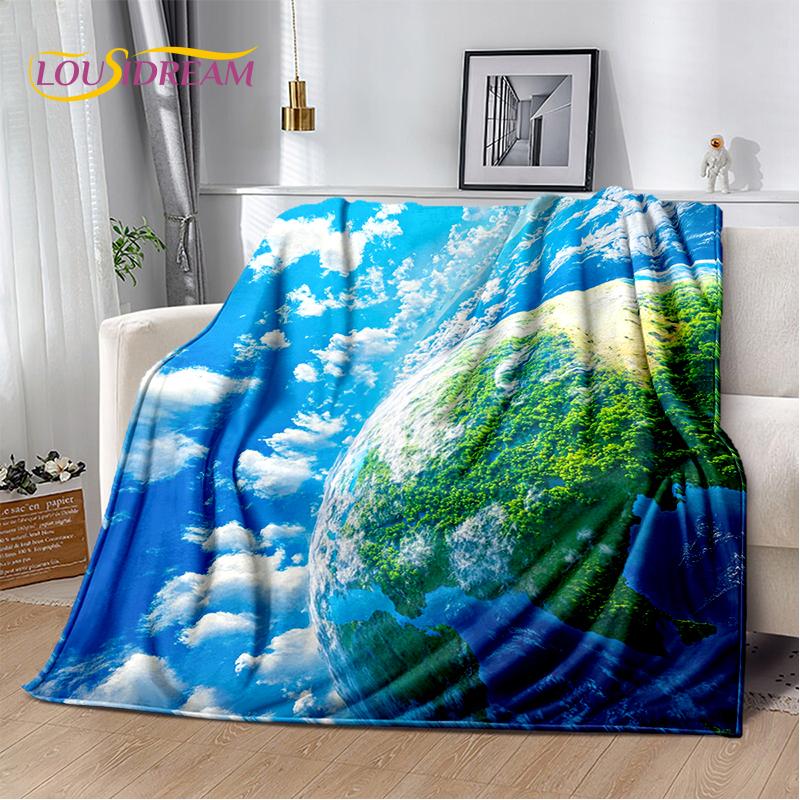 Universe Space Stars Black Hole Galaxy Earth Milky Way Soft Blanket,Soft Throw Blanket for Home Bedroom Bed Sofa Cover kid Gift