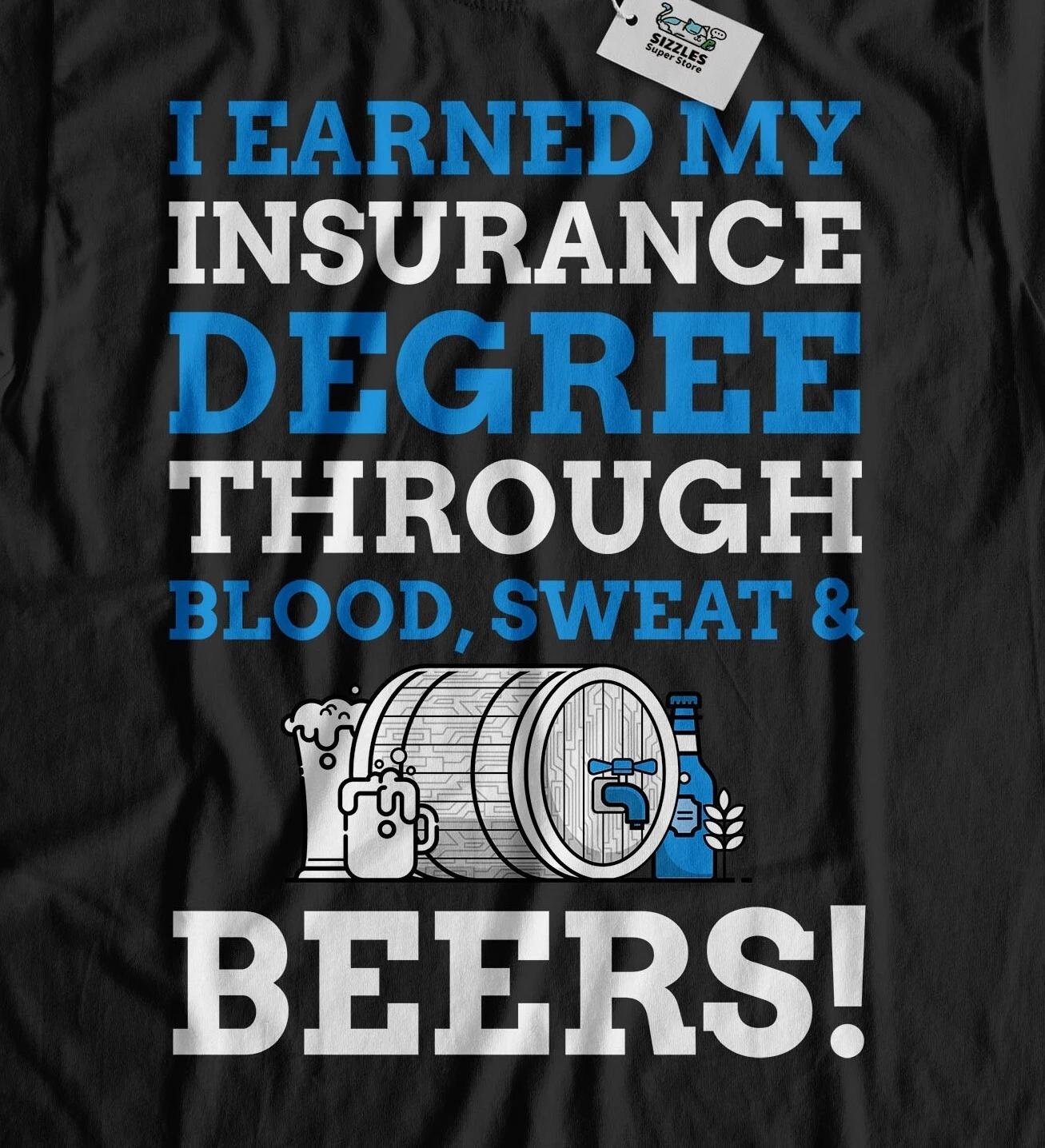 Unisex Funny Insurance Degree T-Shirt L