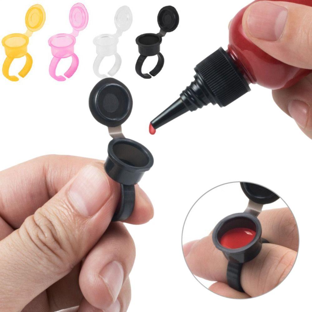 

Pallet Makeup Eyelash Extension Microblading Ring Cup Holder With Lid Tattoo Pigment Ink Cover Cap