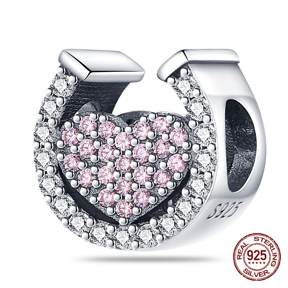 100% 925 Silver Heart Shaped Four Leaf Clover Ladybug Charms Fit Original 925 Women Bracelet DIY Jewelry Making Gift