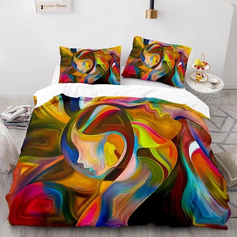 Oil Painting Duvet Cover Set Queen Blooming Sunflowers Twin Bedding Set Blue Sky White Cloud Landscape Polyester Comforter Cover