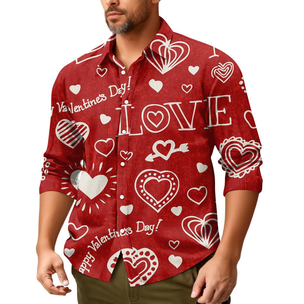 Lässiges, locker sitzendes Langarmhemd für Herren, modisches Revershemd