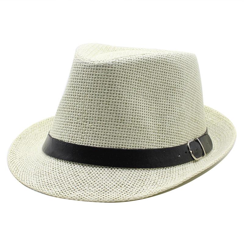 Summer Straw Hat, Beach Hat, Summer Straw Woven Belt Top Hat, Crimped British Hat, Jazz Hat, Men'S Custom Seaside Sun Hat
