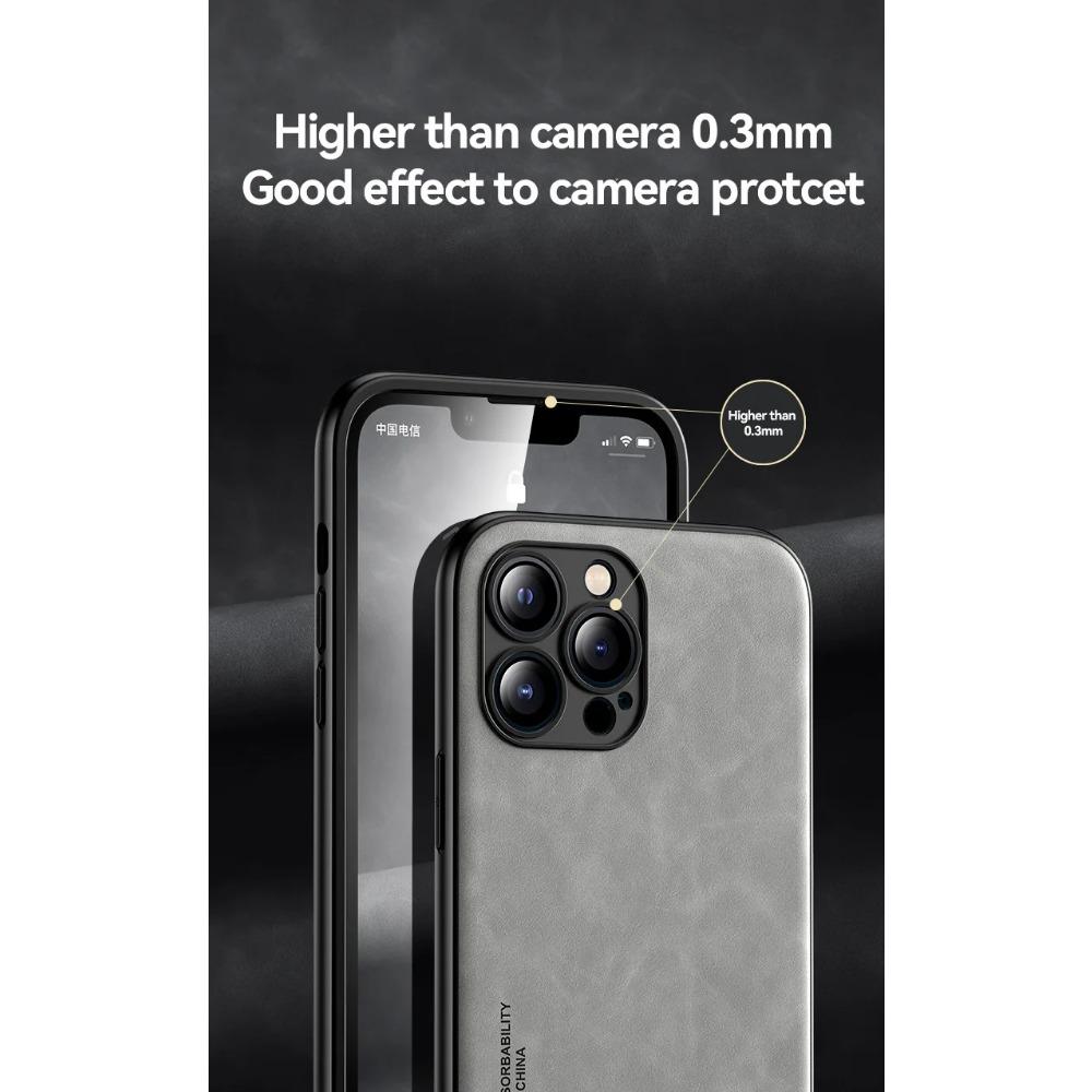 Eingebaute magnetische Autohülle für iPhone 15 Pro Max 14 Plus 13 12 Mini 11 Schutzhülle Halter Schutz Telefon Texturiert Business Vollschutz