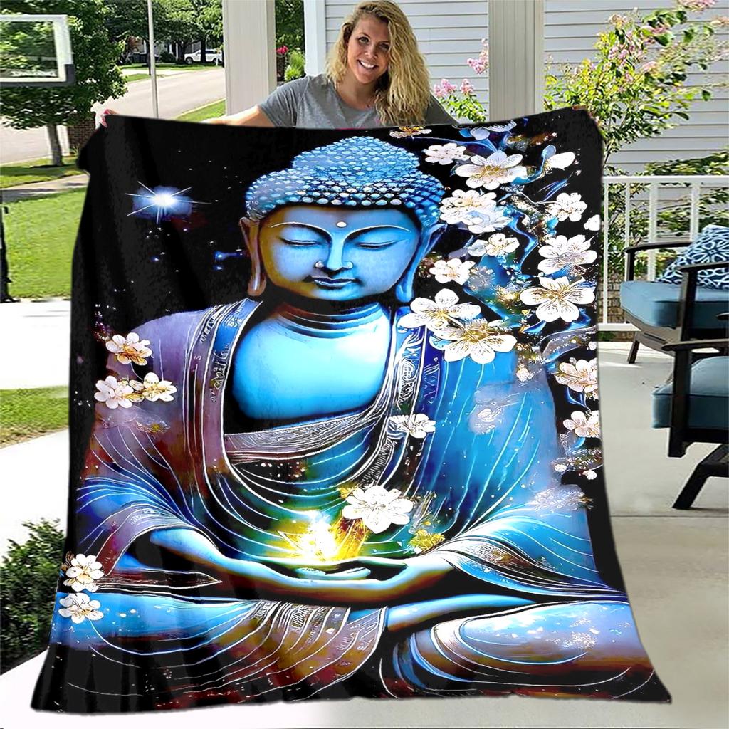 Buddhismus Buddha Šákjamuni Guanyin Bódhisattva Plyšová deka, Flanelová deka Přehozová deka do obývacího pokoje Ložnice Postel Pohovka Modlitba