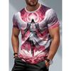 Sommer Herren Freizeit Mode Kreativ Lässig Täglich T-Shirt Locker Lässig T-Shirt 3D Digital Farbe Gedrucktes T-Shirt