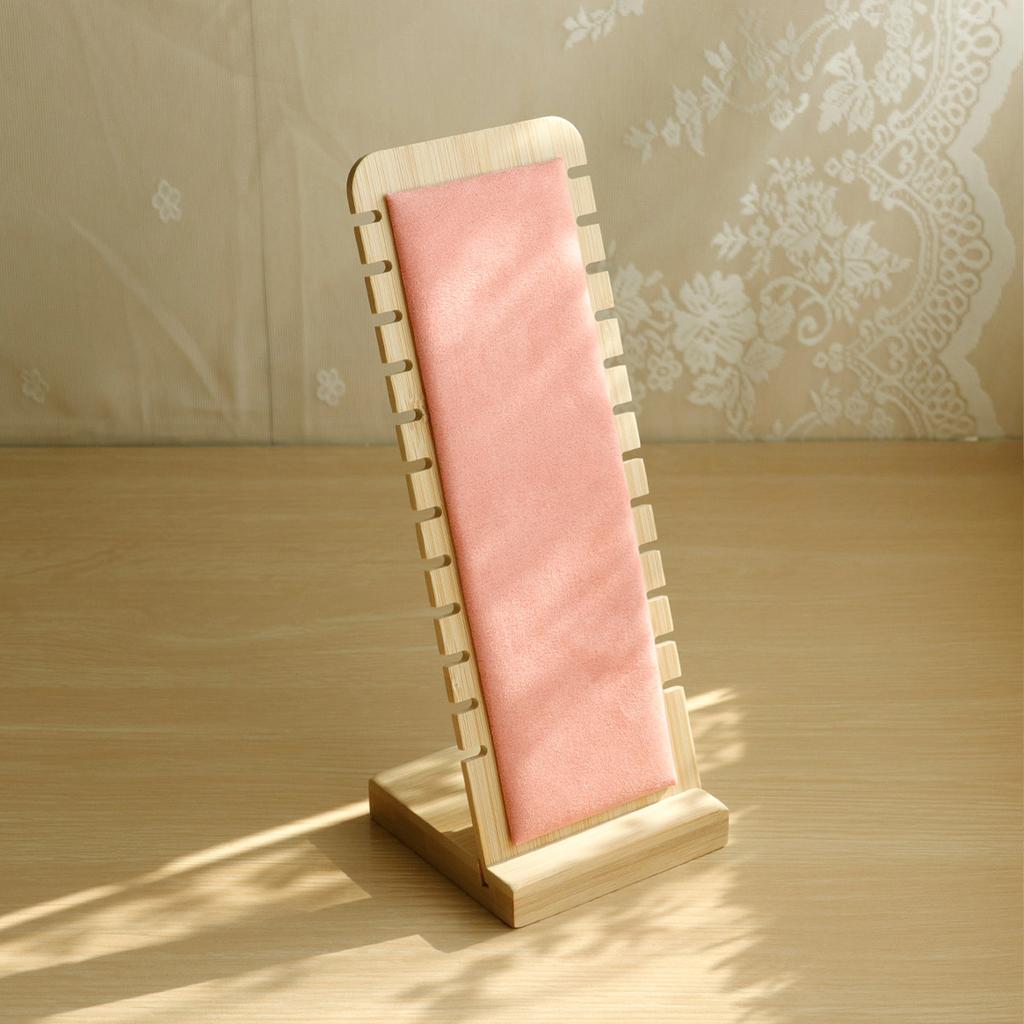 Wood Necklace Display Stand Large Capacity Pendant Bracelet Anklet Long Chain Jewelry Storage Rack Counter Showcase Prop
