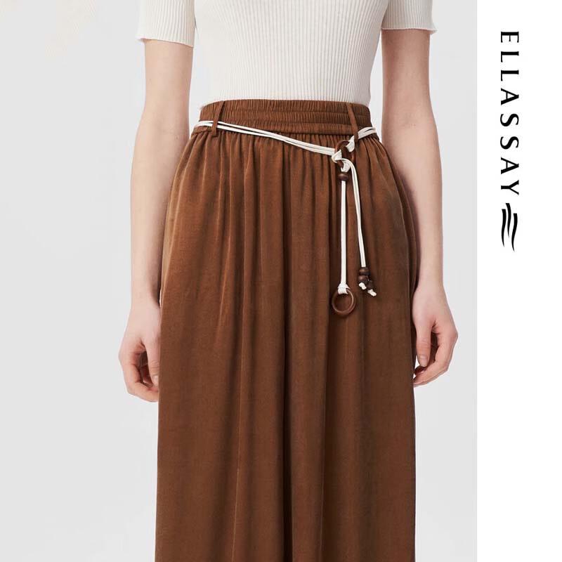 ELLASSAY Women's High-Waisted Wide-Leg Trousers